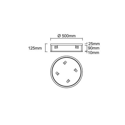Open Design OR85808 - стельовий світильник SANDRO 4xE14/12W/230V діаметр 50 см полірований хром