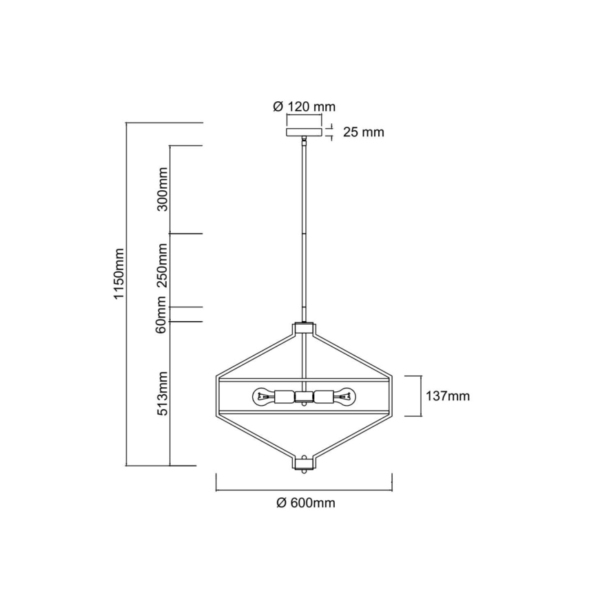 Open Design OR85839 - Люстра на штанге ZUNDO 4xE27/15W/230V латунь/белый
