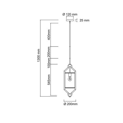 Open Design OR85877 - Люстра на штанге ZUNDO 1xE27/15W/230V коричневый/бежевый