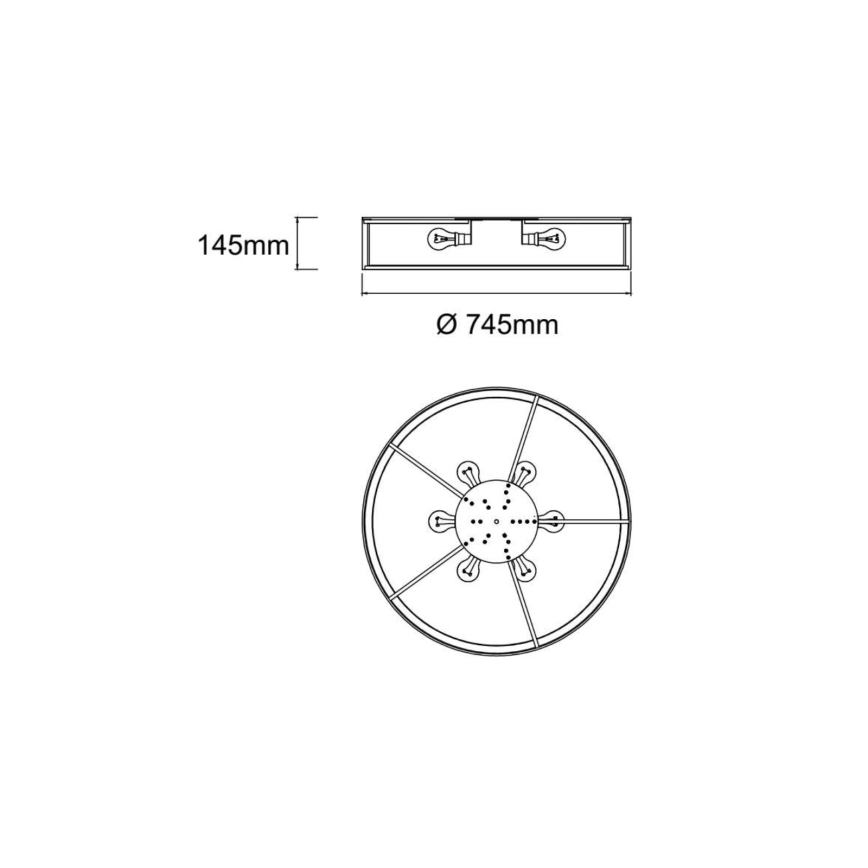 Open Design OR86034 - Потолочный светильник ZALINDRO 6xE27/15W/230V Ø 74,5 см белый/латунь