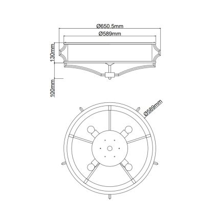 Open Design OR86607 - Стельовий світильник STESSO 4xE27/12W/230V, діаметр 65 см, коричневий