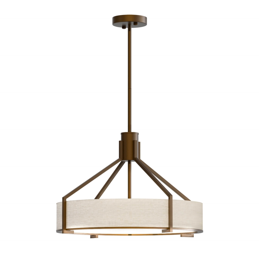 Open Design OR85648 - Люстра на штанзі DORETTO 4xE27/15W/230V, діаметр 50 см, коричнева/бежева