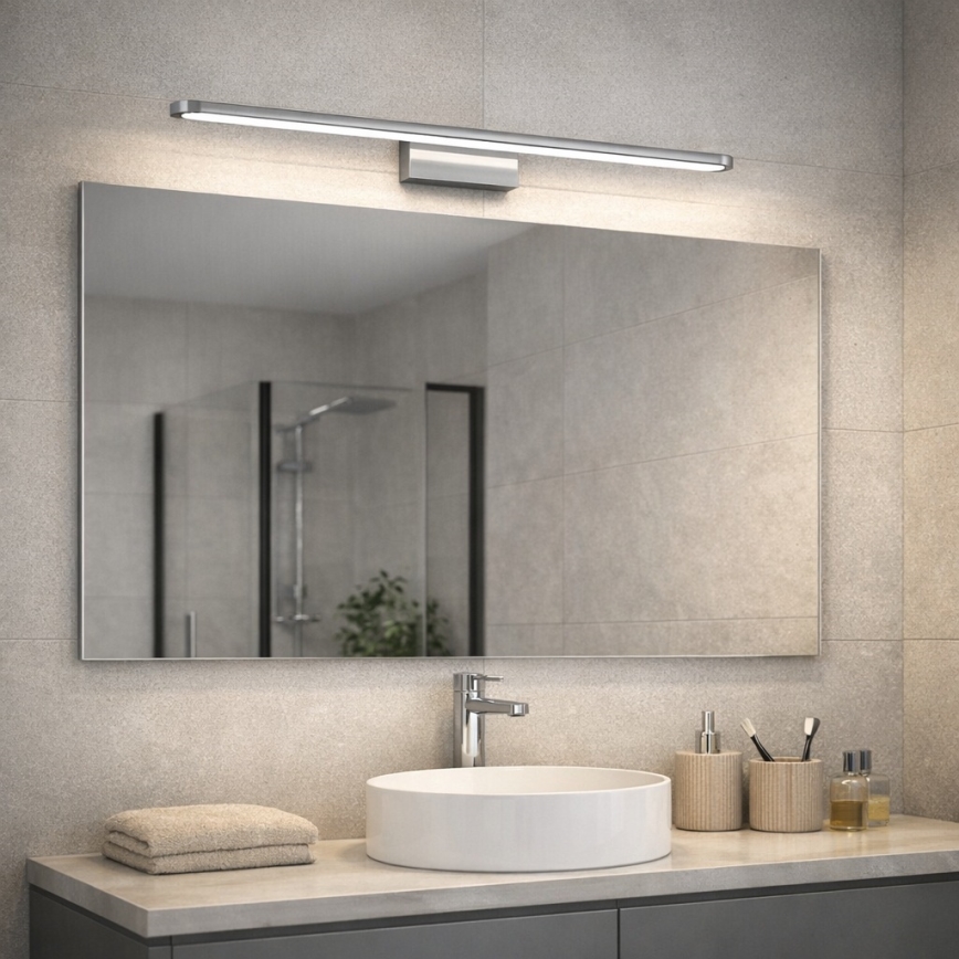 Опен Дизайн ОР86157 - світлодіодний світильник для дзеркала у ванній ЛУЧЕ 12 Вт/230 В 3000/4500/6500 К 91,5 см IP44 глянцевий хром