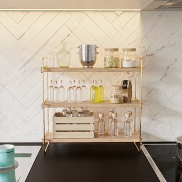 Органайзер для полок 45x40 см золотистый/коричневый