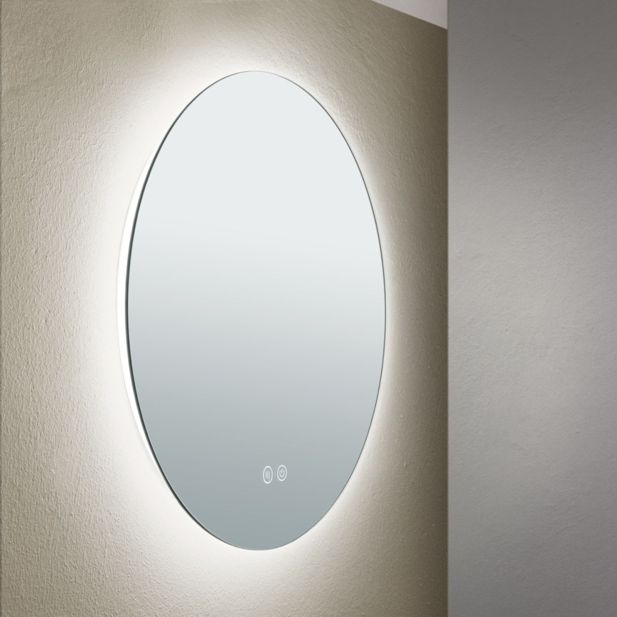 Настенное зеркало для ванной комнаты со светодиодной подсветкой и подогревом FOCUS LED/18W/230V 3000/4200/6000K диаметр 45 см IP44