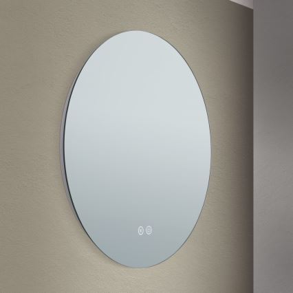 Настенное зеркало для ванной комнаты со светодиодной подсветкой и подогревом FOCUS LED/18W/230V 3000/4200/6000K диаметр 45 см IP44