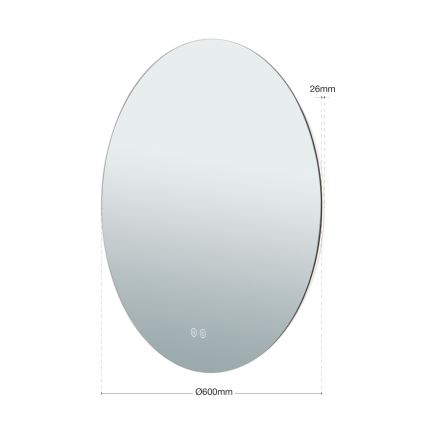Настенное зеркало для ванной комнаты со светодиодной подсветкой и подогревом FOCUS LED/25W/230V 3000/4200/6000K диаметр 60 см IP44