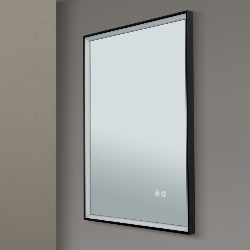 Настенное зеркало для ванной комнаты со светодиодной подсветкой и подогревом FRAME LED/48W/230V 3000/4000/6000K 60x45 см IP44