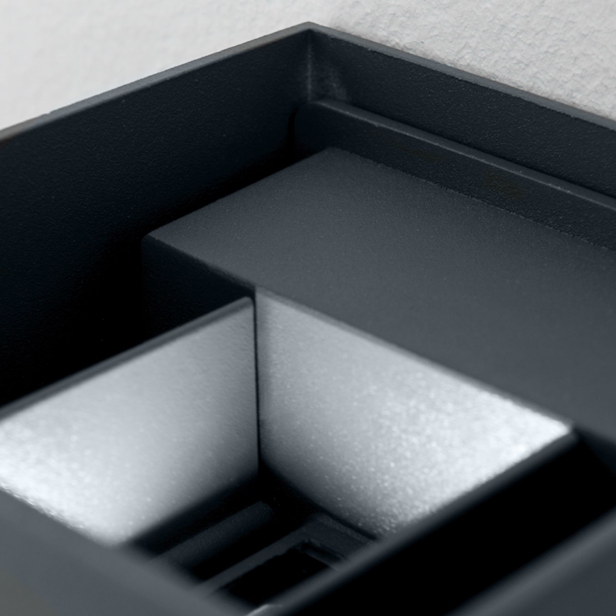 Светодиодный уличный настенный светильник CUBE 2xLED/3W/230V IP54 антрацит