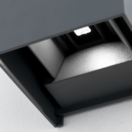 Вуличний світлодіодний настінний світильник CUBE 2xLED/3W/230V IP54 антрацит