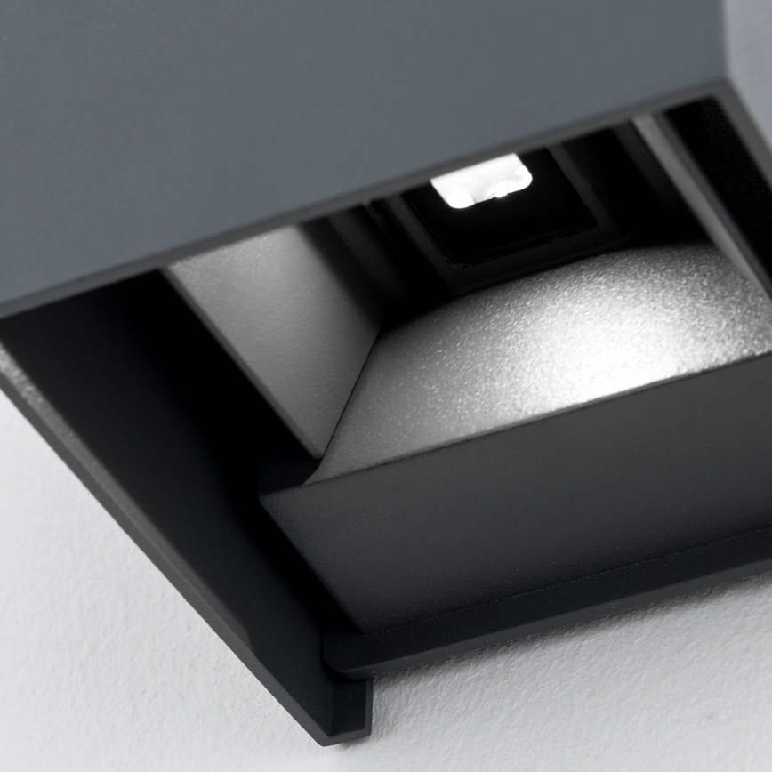 Вуличний світлодіодний настінний світильник CUBE 2xLED/3W/230V IP54 антрацит