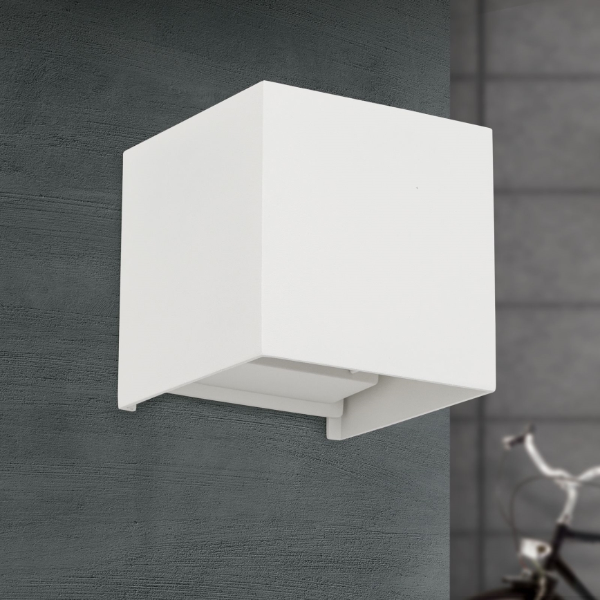 Вуличний світлодіодний настінний світильник CUBE 2xLED/3W/230V IP54 білий