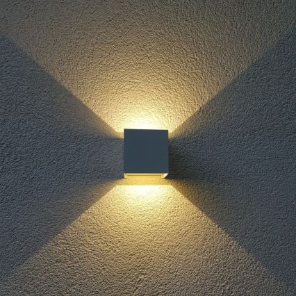 Вуличний світлодіодний настінний світильник CUBE 2xLED/3W/230V IP54 білий