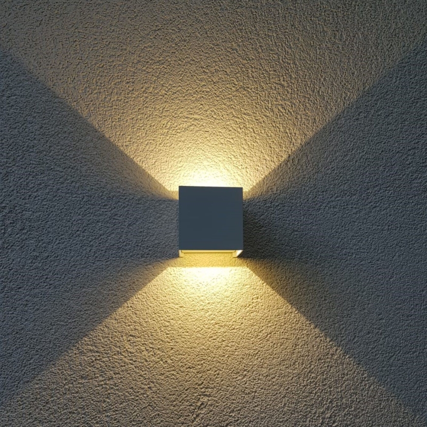 Вуличний світлодіодний настінний світильник CUBE 2xLED/3W/230V IP54 білий