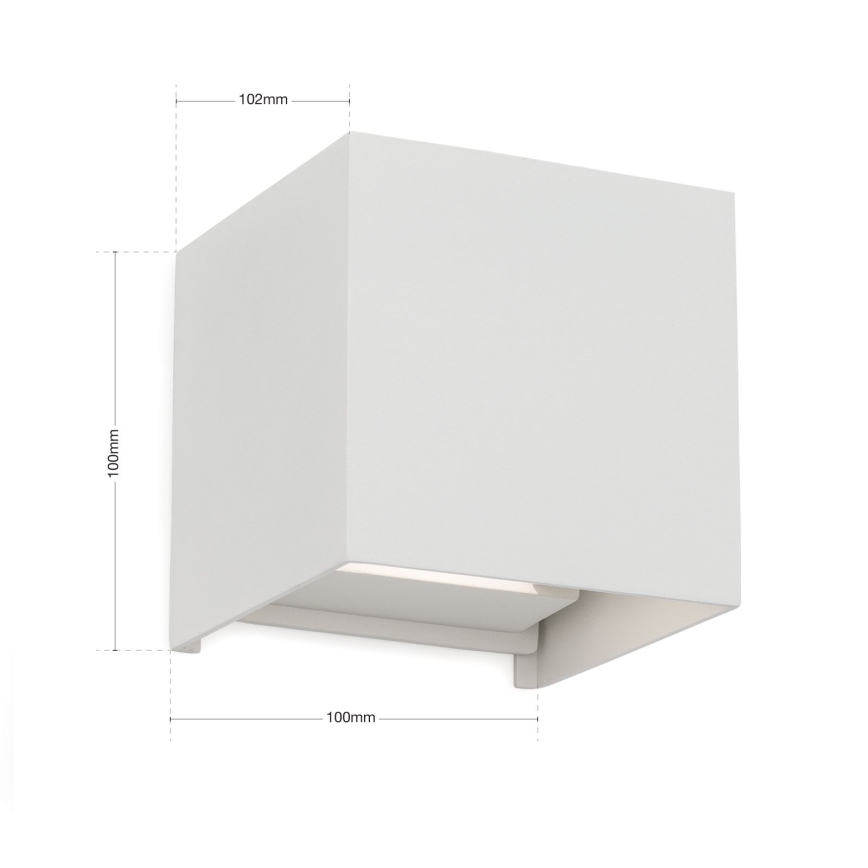 Вуличний світлодіодний настінний світильник CUBE 2xLED/3W/230V IP54 білий