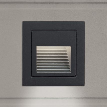 LED Вбудований світильник LORO LED/2W/230V IP65 антрацит