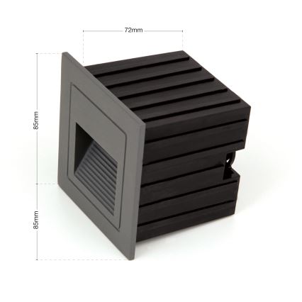 LED Вбудований світильник LORO LED/2W/230V IP65 антрацит