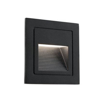 LED Вбудований світильник LORO LED/2W/230V IP65 чорний