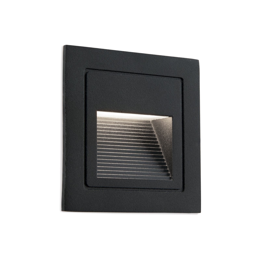LED Вбудований світильник LORO LED/2W/230V IP65 чорний