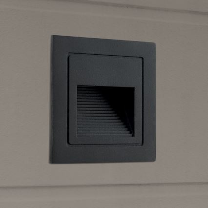 LED Вбудований світильник LORO LED/2W/230V IP65 чорний