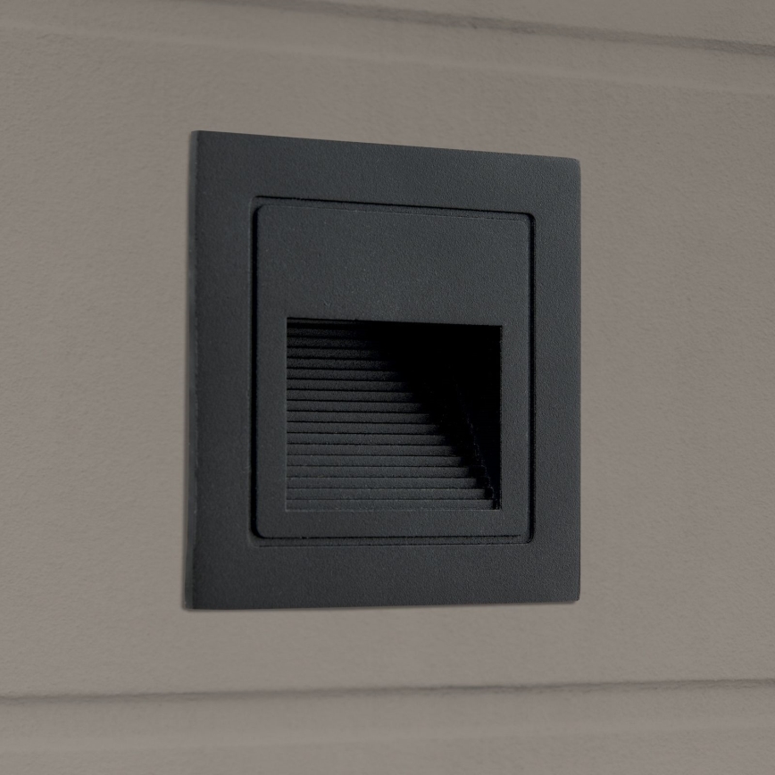 LED Вбудований світильник LORO LED/2W/230V IP65 чорний
