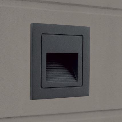 Светодиодный встроенный светильник LORO LED/2W/230V IP65 антрацит