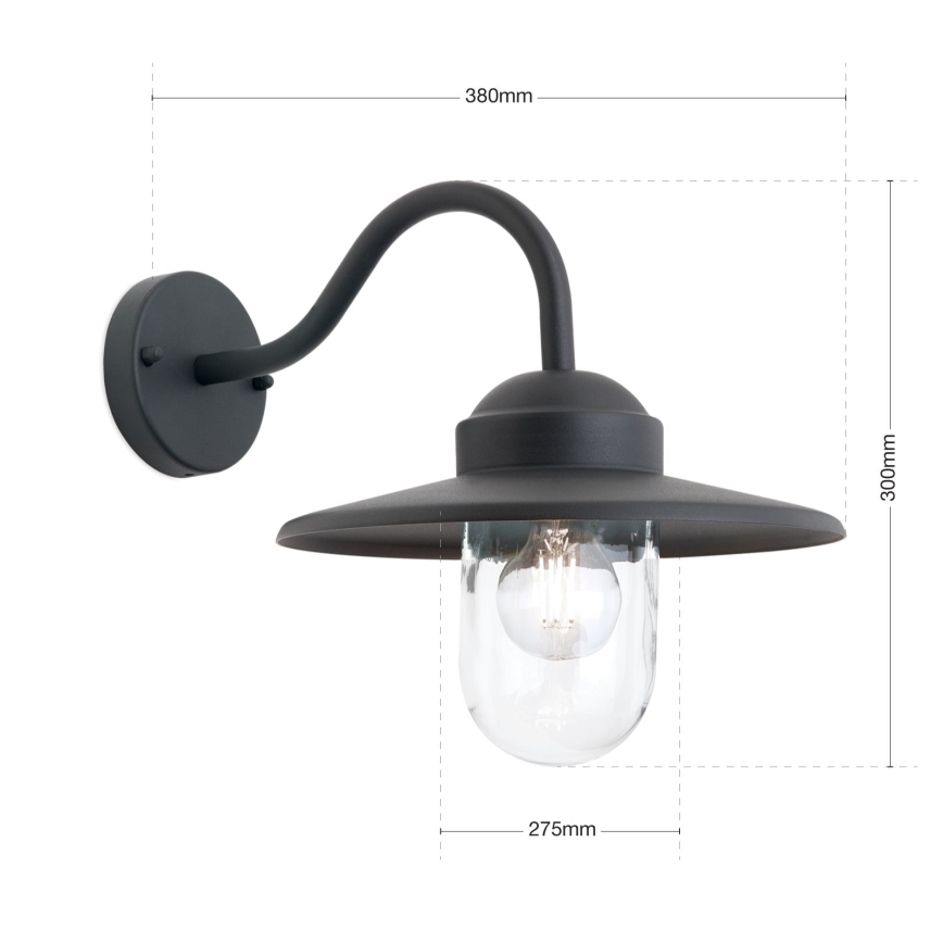 Уличный настенный светильник EDWARD 1xE27/60W/230V IP44 черный