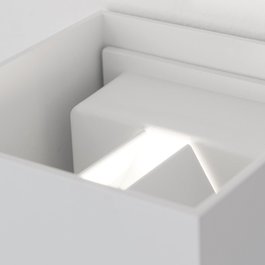 LED Вуличний настінний світильник з датчиком руху і освітленості CUBE-S LED/13W/230V IP54 білий
