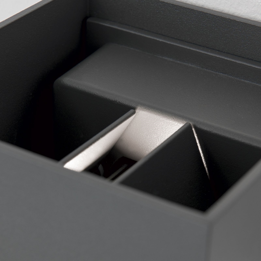 Светодиодный уличный настенный светильник с датчиком движения и сумерек CUBE-S LED/13W/230V IP54 антрацит