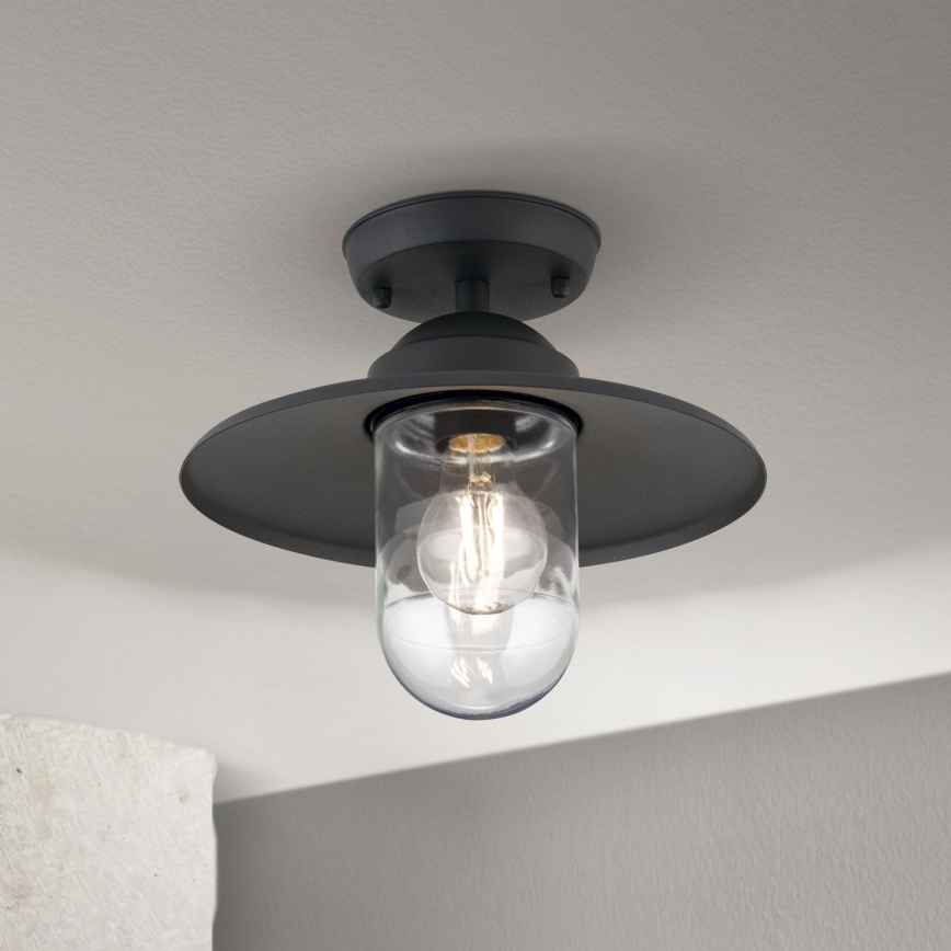 Вулична пристельова люстра EDWARD 1xE27/60W/230V IP44 чорний