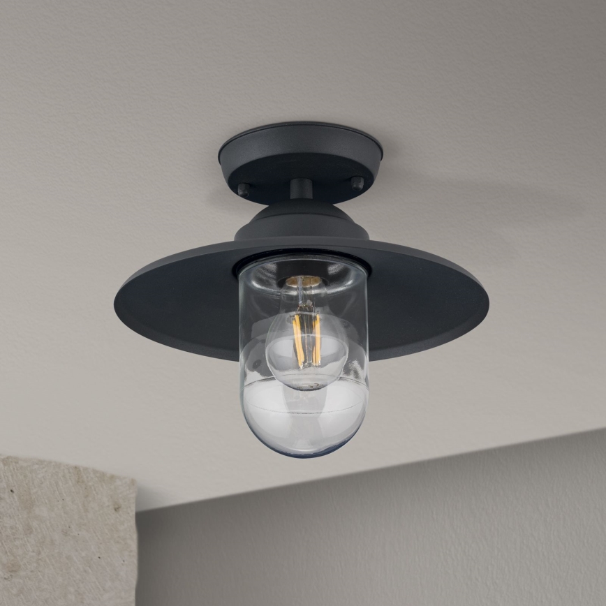 Вулична пристельова люстра EDWARD 1xE27/60W/230V IP44 чорний