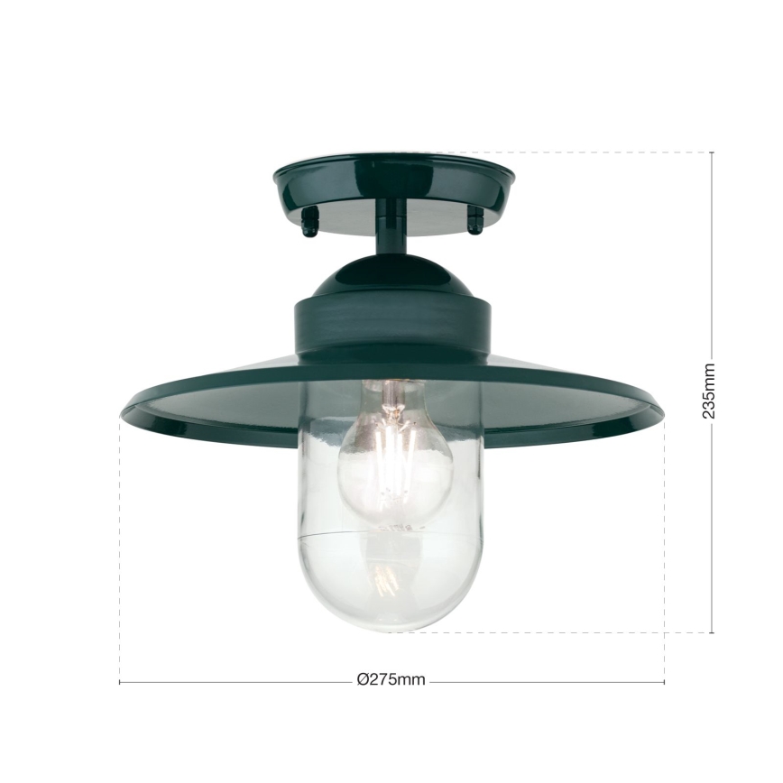 Вулична пристельова люстра EDWARD 1xE27/60W/230V IP44 зелений
