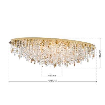 Хрустальный потолочный светильник CRYSTALRIVER 21xG9/40W/230V золотистый