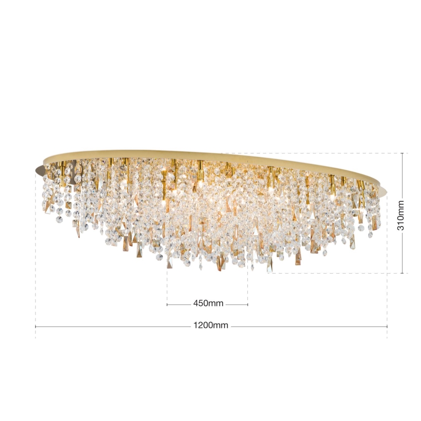 Хрустальный потолочный светильник CRYSTALRIVER 21xG9/40W/230V золотистый
