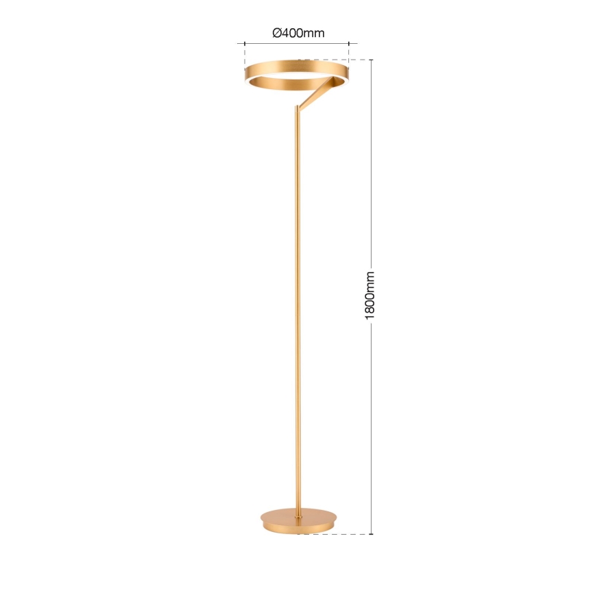 Светодиодная напольная лампа KOLK, регулируемая по яркости, LED/40W/230V 2700/4000K, золотая