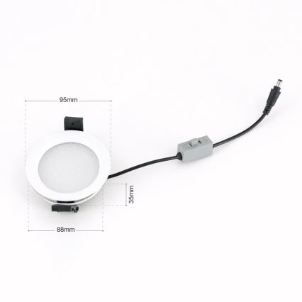Диммируемый LED встраиваемый потолочный светильник для ванной OFFICE LED/10W/230V 3000/4000/6000K диам. 9,5 см UGR19 IP44 белый