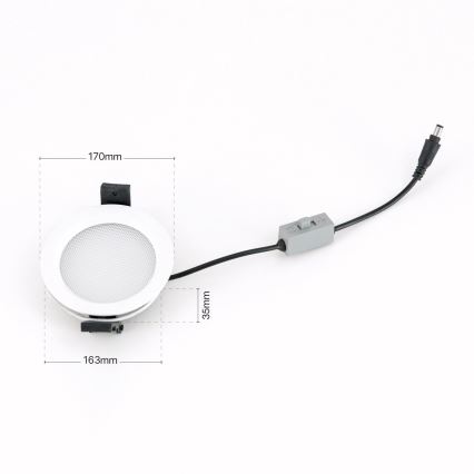 Димований вбудований стельовий світильник для ванної OFFICE LED/25 Вт/230 В 3000/4000/6000 К Ø 17 см UGR19 IP44 білий
