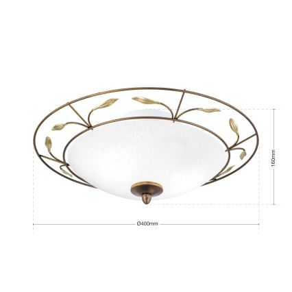 Потолочный светильник LUCA 2xE14/40W/230V диаметр 40 см бронзовый/патина