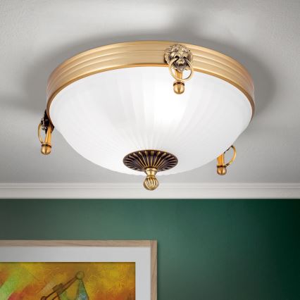 Потолочный светильник ROCCA 2xE27/60W/230V диаметр 31 см бронзовый/белый