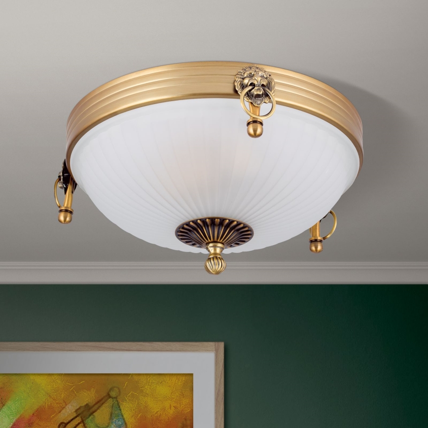 Потолочный светильник ROCCA 2xE27/60W/230V диаметр 31 см бронзовый/белый