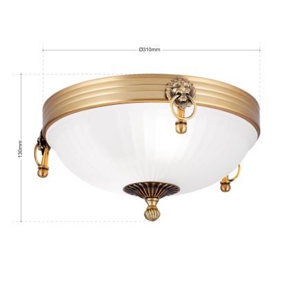 Потолочный светильник ROCCA 2xE27/60W/230V диаметр 31 см бронзовый/белый