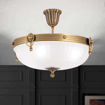 Припотолочная люстра ROCCA 4xE27/60W/230V диаметр 43 см бронзовый/белый