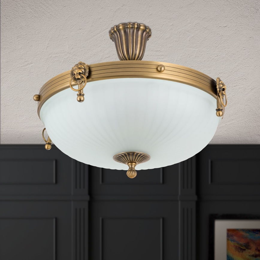 Припотолочная люстра ROCCA 4xE27/60W/230V диаметр 43 см бронзовый/белый