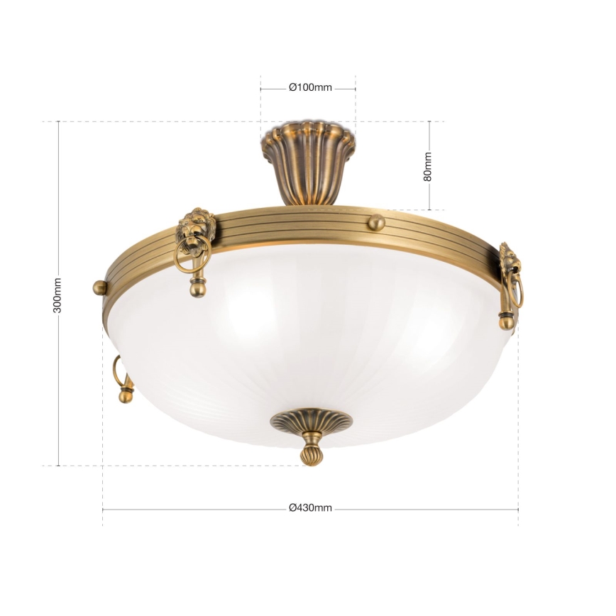Припотолочная люстра ROCCA 4xE27/60W/230V диаметр 43 см бронзовый/белый