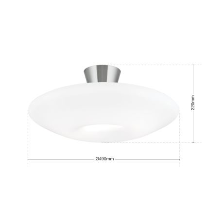 Стельовий світильник BLANC 2xE27/60W/230V діаметр 49 см матовий хром