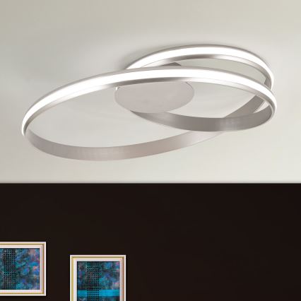 Світлодіодний стельовий світильник з регулюванням яскравості CIRCUS LED/30W/230V срібний
