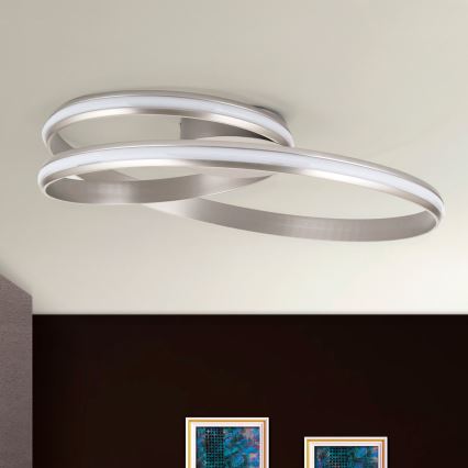 Світлодіодний стельовий світильник з регулюванням яскравості CIRCUS LED/30W/230V срібний