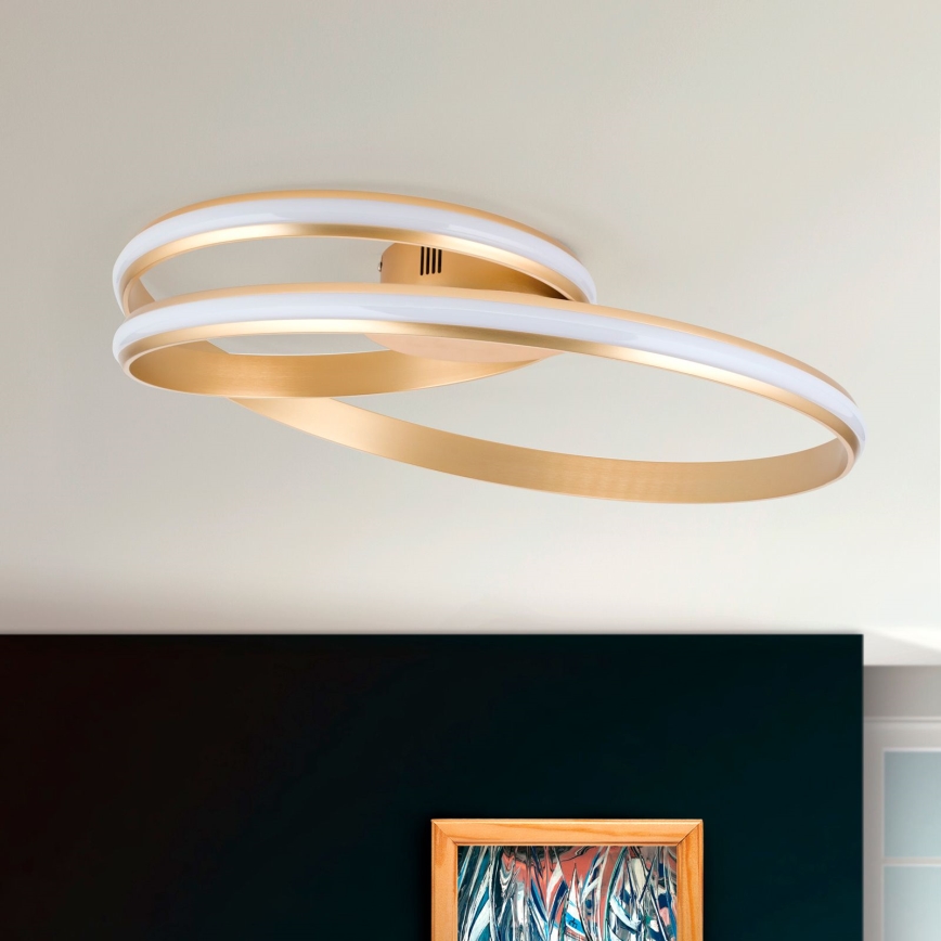 Світлодіодний стельовий світильник з регулюванням яскравості CIRCUS LED/30W/230V золотий