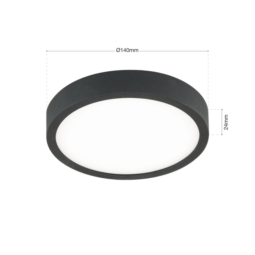 Стельовий LED світильник BULLY LED/12W/230V діаметр 14 см чорний