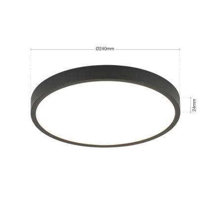 Светодиодный потолочный светильник BULLY LED/24W/230V диаметр 24 см черный